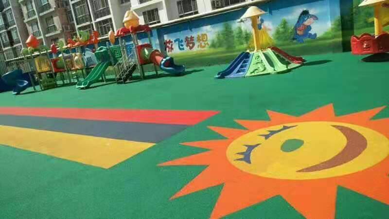 山东青岛epdm小区内弹性健身步道，弹性塑胶地面，弹性跑步路径施工厂家(图1)